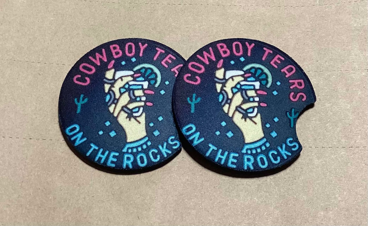 COWBOY TEARS ON THE ROCKS CAR COASTERS