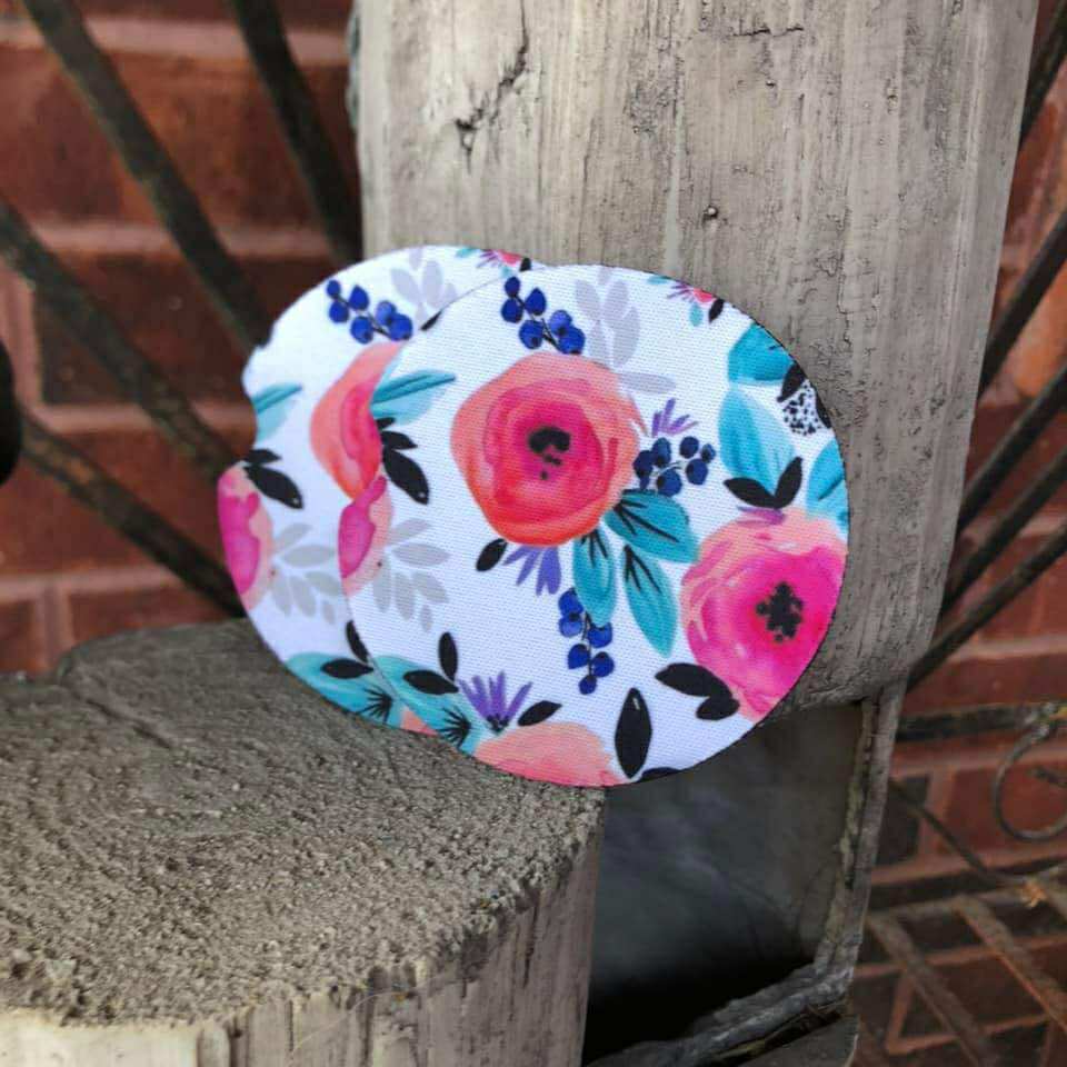 FLORAL CAR COASTER SET