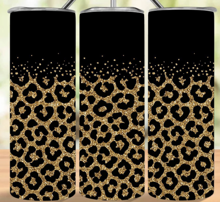 GLITTER LEOPARD TUMBLER