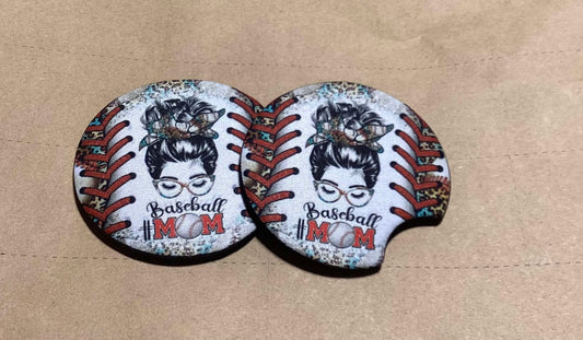 BASEBALL MOM CAR COASTERS