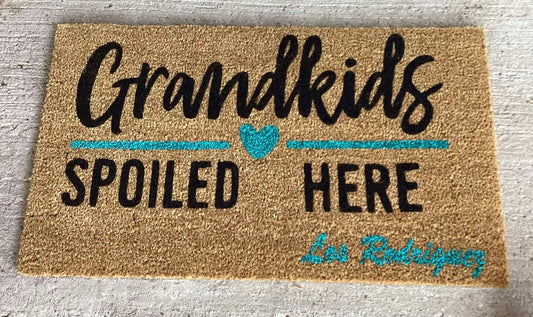 Grandkids Spoiled Here Coir Doormat