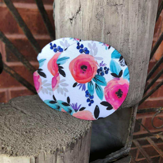FLORAL  CAR COASTER SET