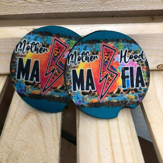 MOTHERHOOD MAFIA  CAR COASTER SET