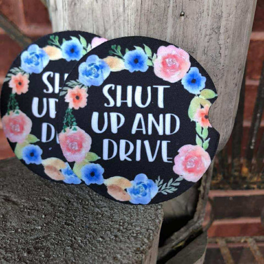 SHUT UP AND DRIVE  CAR COASTER SET