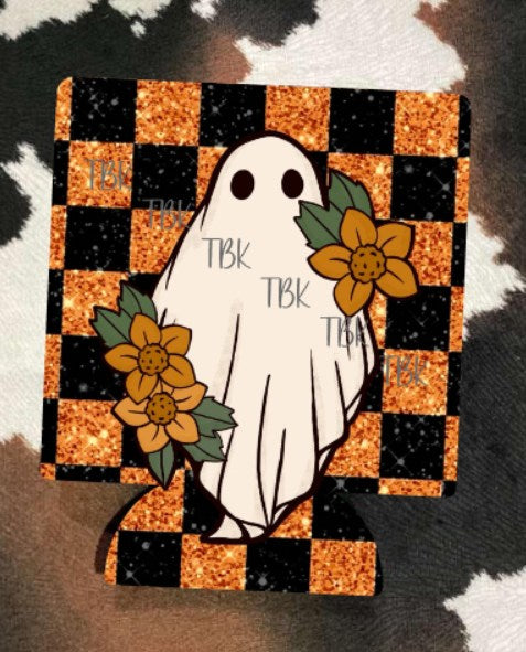 CHECKERED GHOSTS KOOZIE