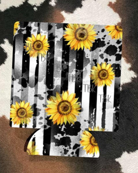 SUNFLOWERS FLAG KOOZIE