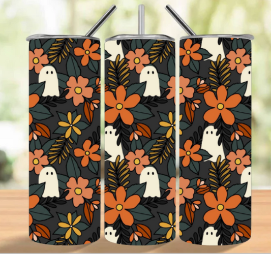 FLORAL FALL GHOSTS 20oz TUMBLER