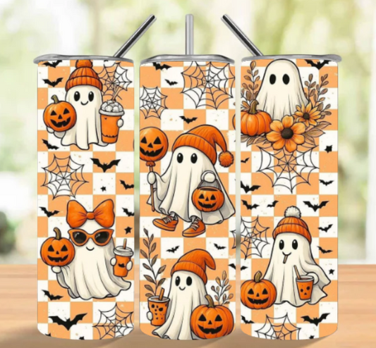 SPOOKY GHOSTS AND PUMPKINS 20oz TUMBLER