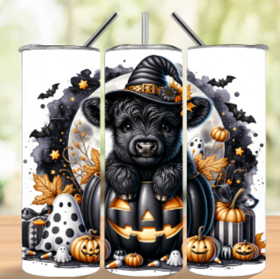 HIGHLAND COW BLACK TUMBLER