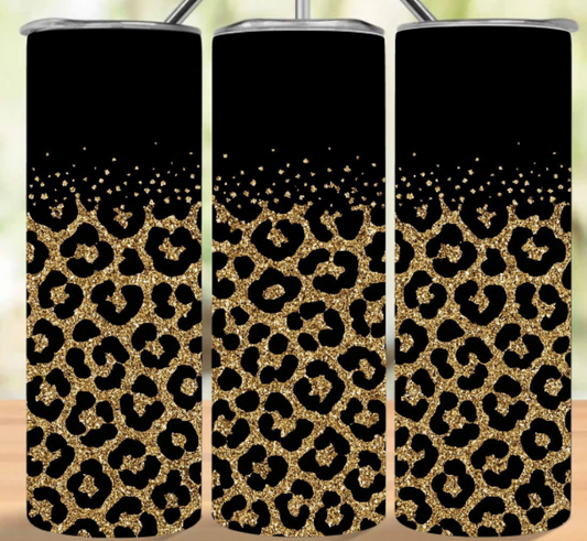 GLITTER LEOPARD TUMBLER